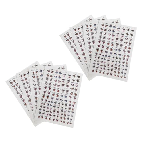 Abaodam 8 Blatt Cartoon Doll Eye Aufkleber Selbstklebende Wasseraufkleber für DIY Puppen Bunte Augen für Kreative Bastelprojekte Vielfältige Designs für Lebendige Ergebnisse von Abaodam