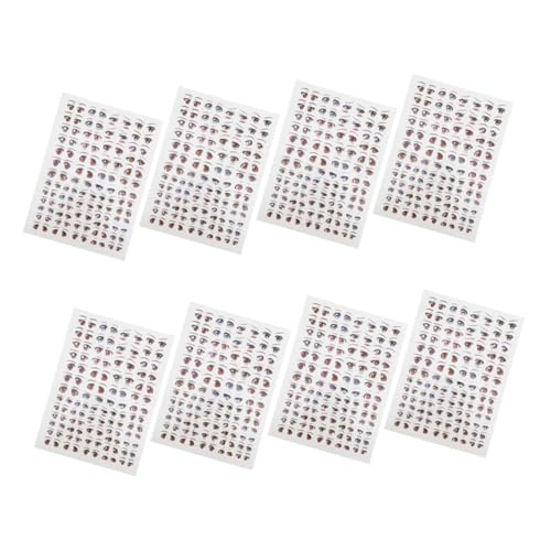 Abaodam 8 Blatt Niedliche Cartoon Augen Dekore für DIY Puppen Selbstklebende Augenaccessoires für Kreatives Handwerk von Abaodam