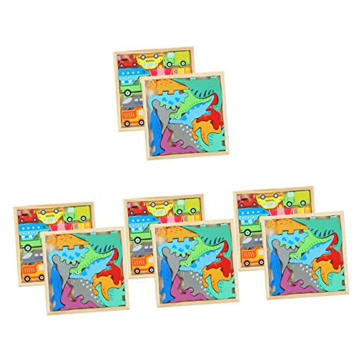 Abaodam 8 Kartons Puzzle für Kinder verkehrsampel Kinder rätsel tüftelspiele Kinder spielzeuge Educational Toys dinozug Stengel Kinder Puzzles Lustiges Spielzeug Lernpuzzle hölzern Blöcke von Abaodam
