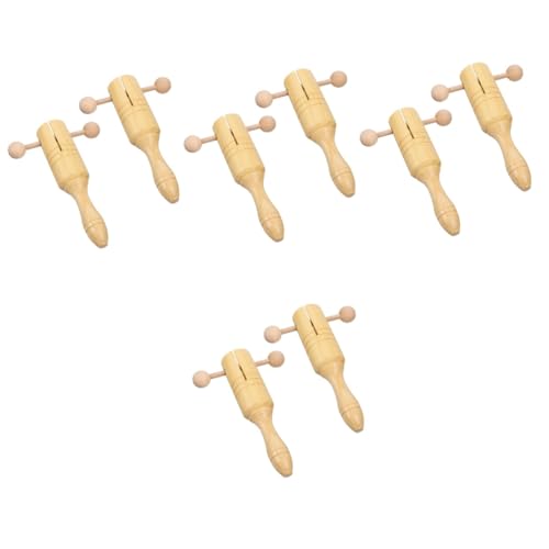Abaodam 8 STK Orff-Glockenspiel Handrassel Aus Holz Schüttelrassel Baby Handinstrumente Klappern Feiertagsmusikinstrument Glöckchen Aus Holz Holzrassel Buche Kind Puzzle Händeklatschen von Abaodam