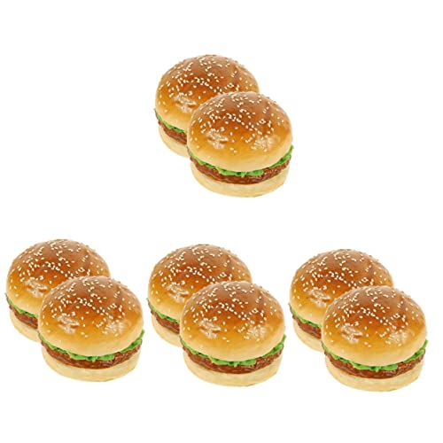 Abaodam 8 STK Simuliertes Hamburger-Modell gefälschte Burger-Modelle Esszimmertischdekoration Spielzeug für Kinder kinderspielzeug Ornament tortendeko Einschulung gefälschte Brotmodelle Pu von Abaodam