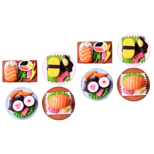 Abaodam 8 STK Simuliertes Japanisches Sushi Langlebige Sushi-Ornamente Tischdekoration für japanische Küche Miniatur-Sushi Schreibtischaufsatz Modelle tortendeko Einschulung Kuchen Zutaten von Abaodam