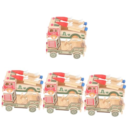 Abaodam 8 STK Spielzeugauto Dekoration Aus Holz Panzerspielzeug Segelschiff-Ornament Aus Holz Automodelle Holzfahrzeuge Puzzle Mini Cajon DIY 3D Kind Klein Dekorationen von Abaodam
