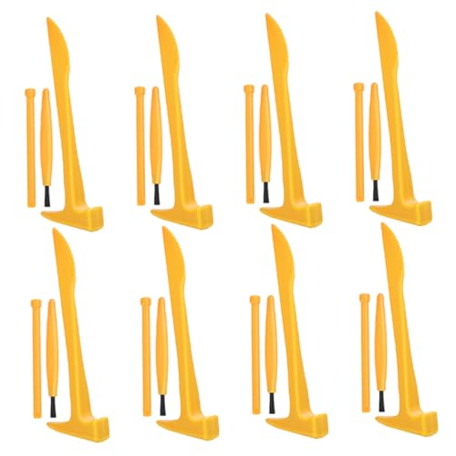 Abaodam 8 Sätze Archäologisches Dig - Dig -Kits für Jungen Spielzeughammer Kleiner Plastikhammer Science Tools Kunststoffausgrabungswerkzeuge Grabwerkzeuge PVC Orange von Abaodam