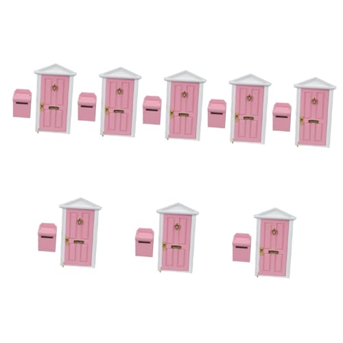 Abaodam 8 Sätze Mini Möbel Türen holzmöbel Miniatur Rollenspielset Modelle Spielzeug Minitür Modell mit spitzer Tür Puppenhaus Ornamente hölzerne Tür Mikroszene Zubehör von Abaodam