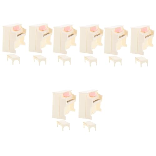 Abaodam Terrassenzubehör 8 Sätze Puppenhaus-Klavier Miniaturpuppen Mini-Puppen Puppenhaus Klavier Miniatur-puppenhauszubehör Konzertflügel Mini-möbel Plastik Dekorationen Baby Digital von Abaodam