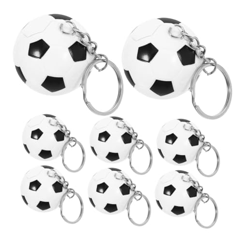 Abaodam 8 Stück Fußball Schlüsselanhänger Fußball -Schlüsselbund Schlüsselanhänger mit Fußballanhänger kleine anhänger zubehör Kindertaschenanhänger Abs von Abaodam