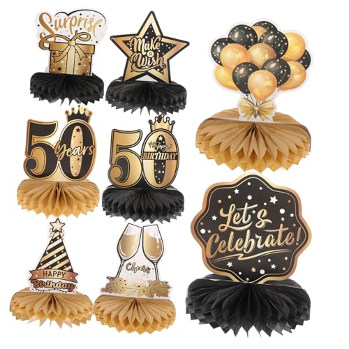 Abaodam Waben-Ornament-Set Zum 50. Geburtstag 8-teilig Dekorationen Für Frauen Und Männer Partyzubehör Elegantes Design von Abaodam