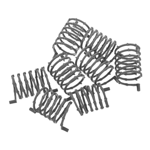 Abaodam 8 Stück Militärschutznetzwerk Drahtzaun Zubehör Bauklötze Zubehör Militärische Dekoration Actionfigur Zubehör Robuste Spielzeugteile Drahtschutz Drahtwächter Plastik Dark Grey von Abaodam