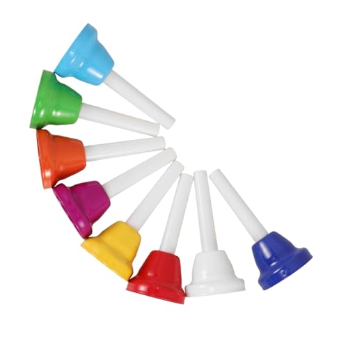 Abaodam 8 Stück Musikalisches Handglocken-Set Musikhandglocken Für Unterrichtsinstrumente Klassenzimmer Glocke Kleinkindmusikspielzeug Schreibtischglocken Schülerklingel-Set Metall von Abaodam