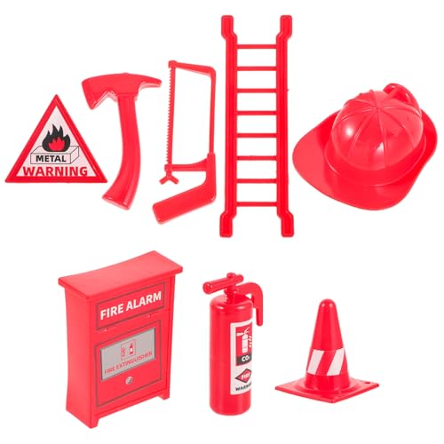 Abaodam 8 Stück Puppenhaus-Feuerzubehör Feuerlöscher Spielzeug Für Kinder Feuerwehrmann Rollenspielset Miniaturmodelle Feuerwehrmann Gastgeschenke Goodie Bag Füller von Abaodam