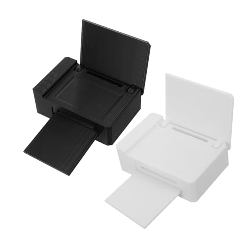 Abaodam 8 Stück Realistische Kleine Bürogeräte in Weiß und Schwarz Miniaturmöbel und Zubehör für Kreatives Rollenspiel und Detailreiche Puppenhausdekoration von Abaodam