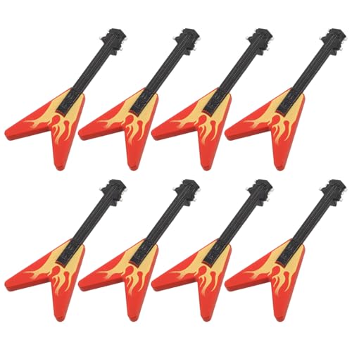 Abaodam Tragbares Mini-gitarrenmodell-Set 8-teilige E-Gitarren Aus Kunststoff Requisiten Für Die Präsentation Von Musikinstrumenten Ideal Als Heimdekoration Und von Abaodam