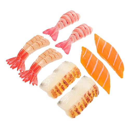 Abaodam 8 Stück Simuliertes Sashimi künstlich Platte falsches Lachs-Sushi Herstellung Lachs-Modell plastikfisch wohnungsdeko die ad Szenenfotografie Requisiten Essensmodelle vorgeben PVC von Abaodam