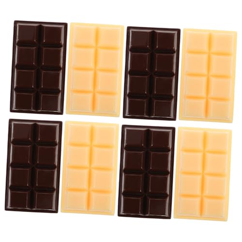 Abaodam 8 Stück Teiliges Kunstschokoladen Dekorationen aus Resin Realistische Fake Chocolates für Puppenhaus Fotorequisiten und Kreative Anlässe Farblich Sortiert Braun Weiß von Abaodam