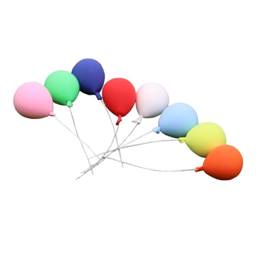 Abaodam 8 Stück Teiliges Miniatur Luftballons für Puppenhaus Dekoration Realistische Mini Modellierballons Handarbeit Vielseitig Einsetzbar als DIY Mikro Landschaftsdeko und Fotorequisite von Abaodam