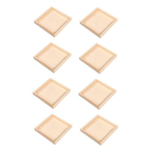 Abaodam 8 Stück Teiliges Stabile Holztabletts für Puzzle Kreative Aufbewahrung Umweltfreundlich Leicht zu Reinigen Sicher für Würfel Puzzles und Spielzeugorganisation von Abaodam