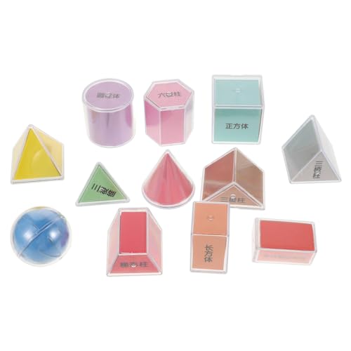 Abaodam 8-Teiliges Set Geometriemodell dreieckig geometrisch Bausteine ​​mit Fester Geometrie -Geometrie-Trainingsbrett Geometriemanipulationen geometrisches Maß Papier von Abaodam