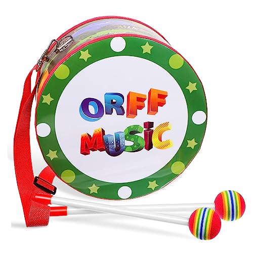Abaodam 8-Zoll-kindertrommel-Set Mit Stöcken Montessori-musikspielzeug Für Kleinkinder Pädagogisches Trommelinstrument-Set von Abaodam