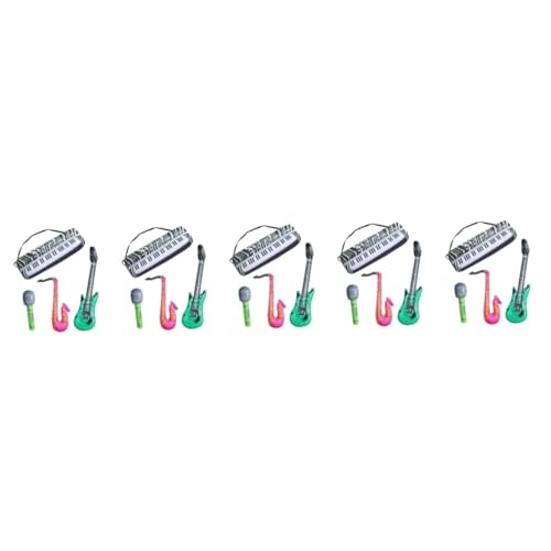 Abaodam 80 STK Musikinstrumente Aufblasbares Spielzeug Aufblasbares Klavier Neuheitsspielzeug Saxophonspielzeug Für Kinder Spielzeuge PVC-Werkzeug Lenkrad Kind Party-Tools Gitarre Ballon von Abaodam