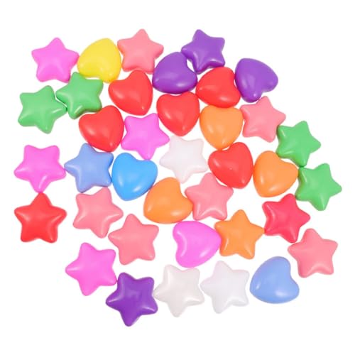 Abaodam 80 Stück Bällebad-Bälle Aus Kunststoff Bruchsichere Spielbälle Herz-Stern-Schwimmbad-Ozean-Bälle Für Kinder-Partyspiel von Abaodam