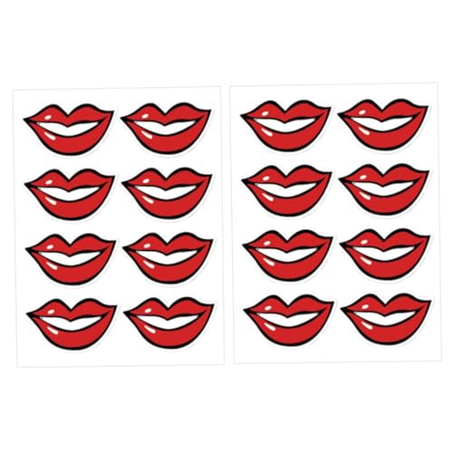Abaodam 80 Stück Mundaufkleber für Masken Selbstklebende Lippen Sticker zur Dekoration im Dienstleistungssektor Lifelike Smile Aufkleber für Freunde und Familie von Abaodam
