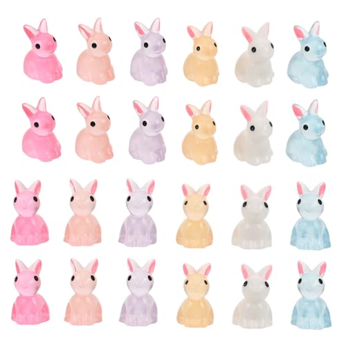 Abaodam 80 Stück Ostern Mini Häschen Blanko Puppenhaus Kuchen Kaninchen Plüsch Kopf Gürtel Niedlich Hautpflege Stirnband Aquarium Fisch Tank Ostern Hase Hasen Ohren Stirnbänder für Harz von Abaodam