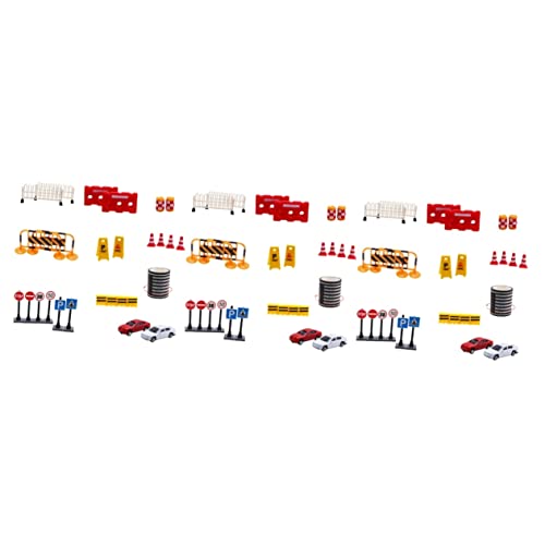 Abaodam 81 STK Verkehrsschild Mini-Leitkegel Kinderanzug Kidcraft-Spielset Spielzeuge Embleme Verkehrszeichen Straßenschilder klein Verkehrskegel Indikator das Schild Plastik von Abaodam