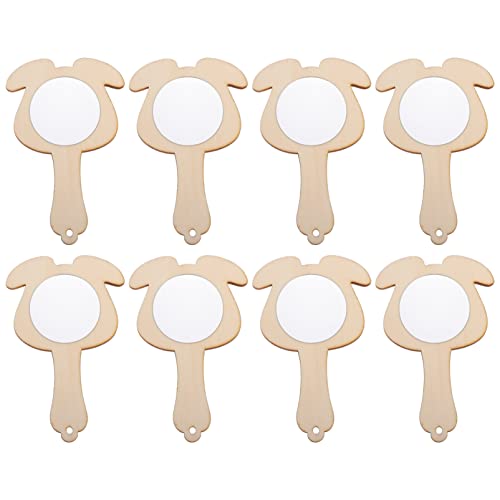 Abaodam 8St Kleiner Holzspiegel Kinderhandwerk Spiegel Handwerk Mädchenspielzeug Individuation Warnweste personalisiert unvollendeter Holzspiegel Spiegel selber Bedrucken hölzern von Abaodam