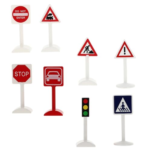 Abaodam Verkehrszeichen-simulationsspielzeug 8-teilig Mini-anzeige Für Jungen Und Mädchen Verkehrssicherheits-bildungsset von Abaodam