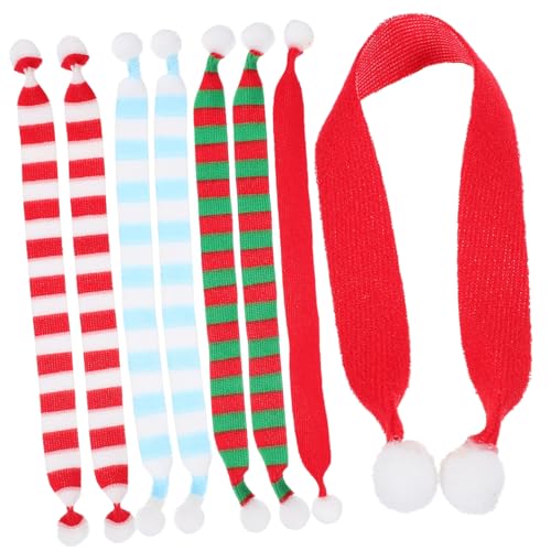 Abaodam 8Stücke Mini Weihnachtsschals Dekorative Puppenschals Für Figuren Schneemänner Und Kleine Spielzeuge Vielseitige Weihnachtsdeko Für Flaschen Und Bastelprojekte Festliches von Abaodam