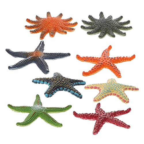 Abaodam 8Stücke Seestern Figuren Lebendige Meerestier Dekoration für Aquarium und Kinderzimmer aus Hochwertigem Material Langlebig und Sicher Geschenkidee für Kleine von Abaodam