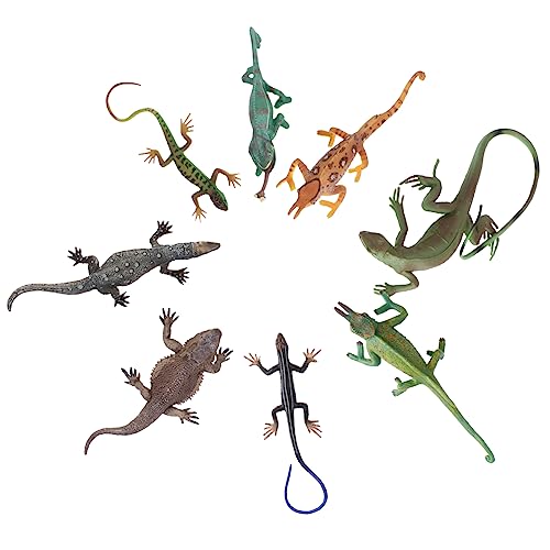 Abaodam 8Stücke Teiliges Eidechsenspielzeug für Lustige Simulation von Eidechsenmodellen Kreative Tierfiguren für Glückliche für Kleine von Abaodam