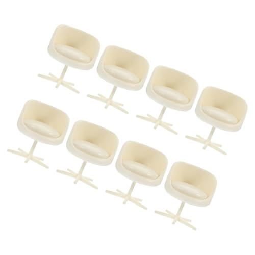 Abaodam 8pcs Miniaturbüro Schwenkstühle 1:25 Dollhouse Wohnzimmer Möbel Mini Plastik Rückenlehne Stühle Winzige Rotierbare Stühle Für DIY -projekte von Abaodam