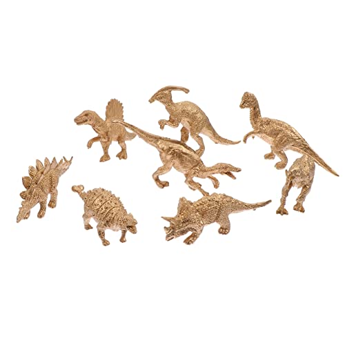 Abaodam 8st Goldenes Dinosauriermodell Tortendeko Einschulung Puzzle Requisiten Plastik von Abaodam