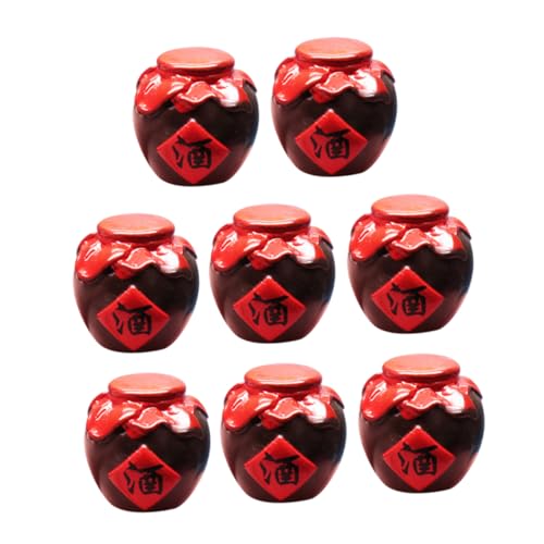 Abaodam 8st Mini-Glas Lernspielzeug Für Kleines Weinkrug- Mini- Bildungsspielzeug Vintage- Dekoratives Für Die Küche Kinderspielzeug Harz Rot von Abaodam
