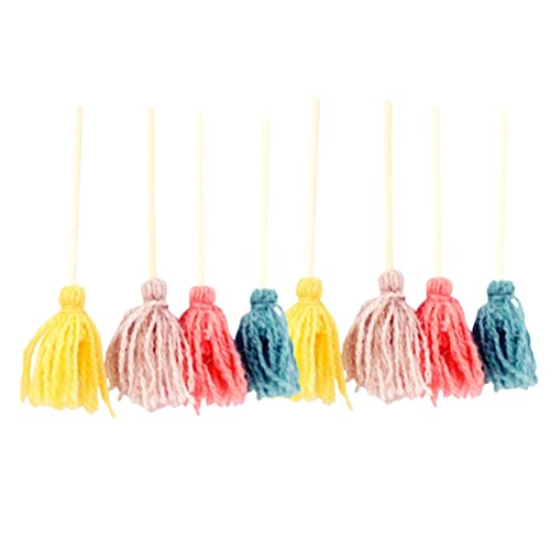 Abaodam 8st Puppenhausbesen Zubehör Für Miniaturszenen Halloween-miniaturen Miniatur-mopps Mini-mop-Modelle Mini-mopp Zum Dekorieren Mikrolandschaftsdekor Zubehör Für Puppenhäuser Holz von Abaodam