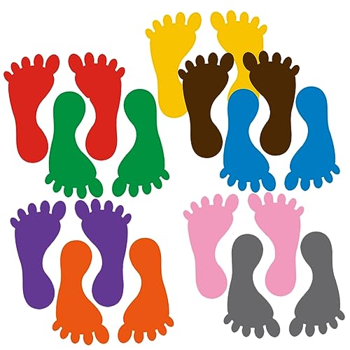 Abaodam 9 Paare Selbstklebende Fußabdruckaufkleber für Kinder Bunte PVC Bodenaufkleber für Kindergarten rutschfest Sensorische Bodendekoration für Zuhause und Spielräume Abaodam 9 Paare Selbstklebende Fußabdruckaufkleber für Kinder Bunte PVC Bodenaufkleber für Kindergarten rutschfest Sensorische Bodendekoration für Zuhause und Spielräume von Abaodam