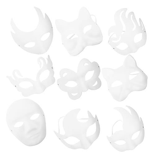 Abaodam 9 Stück Diy Papiermasken Unbemalte Masken zum Bemalen für Karneval Halloween und Kreative Bastelprojekte für Partys und Maskeraden Abaodam 9 Stück Diy Papiermasken Unbemalte Masken zum Bemalen für Karneval Halloween und Kreative Bastelprojekte für Partys und Maskeraden von Abaodam