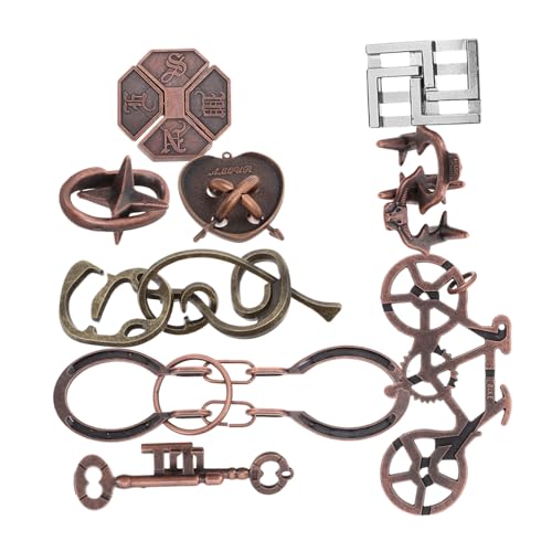 Abaodam 9 Stück Intelligentes Luban-Schlossspielzeug Bausteine, Puzzle- Rätsel für Erwachsene geduldspiel gehirnjogging Denksportaufgaben Puzzle-Schlösser aus Metall Zinklegierung von Abaodam