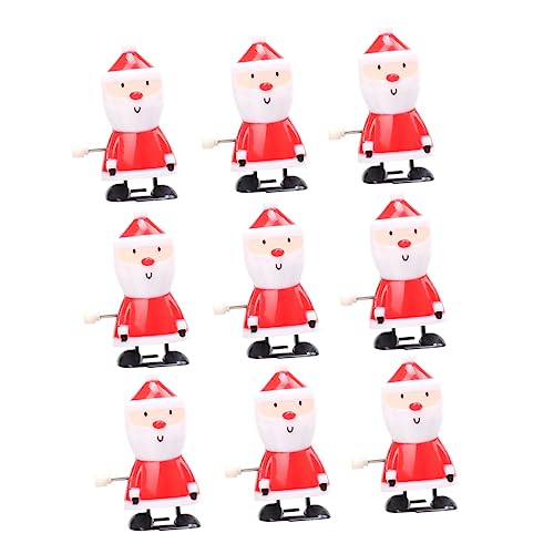Abaodam 9 Stück Teiliges Aufziehspielzeug Weihnachtsmann und Rentier Mechanisches Lauf und Springspielzeug ohne Batterie Kleines Interaktives für Indoor und Outdoor Spielspaß von Abaodam