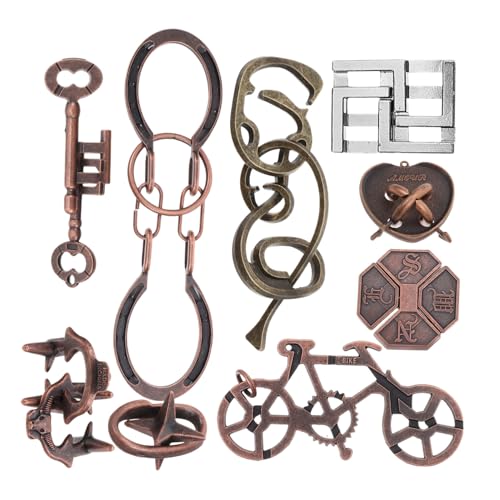 Abaodam 9 Stück Teiliges Metall Luban Lock Denkspiel Puzzle Langlebiges Gehirntraining Interaktive Knobelspiele für Erwachsene Fördert Kreativität und Konzentration Praktisches Reise Abaodam 9 Stück Teiliges Metall Luban Lock Denkspiel Puzzle Langlebiges Gehirntraining Interaktive Knobelspiele für Erwachsene Fördert Kreativität und Konzentration Praktisches Reise von Abaodam