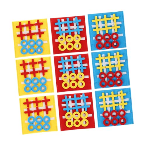 Abaodam 9 Stück Teiliges Mini Ticktacktoe Spielset aus Robustem Filz Buntes Logisches Denkspiel für Tragbares Lernspielzeug Problemlösung und Kognitiven Fähigkeiten für Party und Reisen von Abaodam