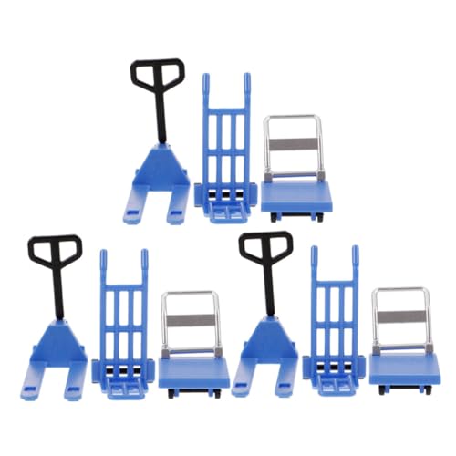 Abaodam 9-teiliges Miniatur-bauauto-spielzeugfahrzeug-Set Gabelstapler-Spielzeug Verkehrskegel Und Mini-plattformwagen von Abaodam