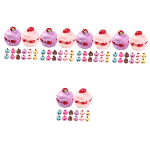 Abaodam 90 STK Simulation von Lebensmittelspielzeugkuchen DIY House Miniature Spielzeug für Kinder Zubehör für Handyhüllen kleines Kuchenmodell Mini- -Küchenzubehör Doppelschicht Harz von Abaodam