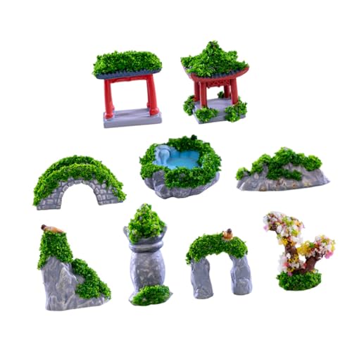 Abaodam 9stücke Miniatur-Figuren Für Garten Und Modellbau Antike Gebäude-Dekoration Für Mikrolandschaften Kreatives Design Für Realistische Szenen Und Miniaturwelten von Abaodam