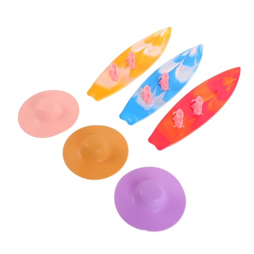 Abaodam 9Stücke Teiliges Mini Surfbrett mit Puppenstiefeln und Mützen Surfspielzeug für Strand und Realistische Kuchendekoration für Geburtstagsfeiern von Abaodam