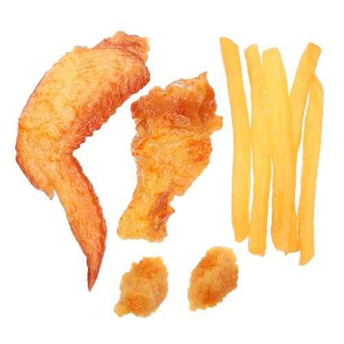 Abaodam Künstliches Hähnchenschenkel- Und Pommes-Set – 9-teiliges Lebensmittelmodell-Spielzeug Für Fotografie- von Abaodam