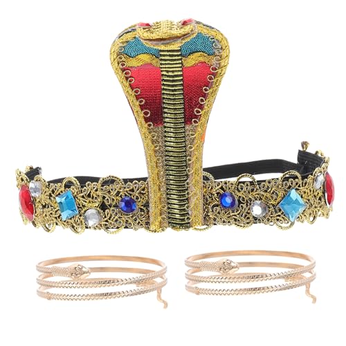 Abaodam Ägyptisches Schlange Stirnband und Armreifen Fasching Party Accessoire Kopfschmuck für Frauen und Mädchen Bühnenperformance Abaodam Ägyptisches Schlange Stirnband und Armreifen Fasching Party Accessoire Kopfschmuck für Frauen und Mädchen Bühnenperformance von Abaodam