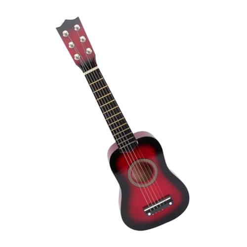 Abaodam Akustikgitarre Rotes Gitarrenspielzeug für Kleinkinder Saiten Verstellbar Interaktives Lernspielzeug aus Holz für Jungen und Sicher und Leicht zu Reinigen von Abaodam